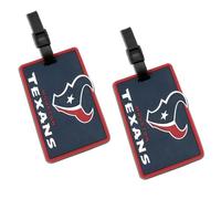 aminco Houston Texans NFL Team Luggage Bag Tags, 2 Pack Travel Bag Identifiers, Officially Licensed