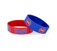 Aminco NBA Detroit Pistons Silicone Rubber Bracelet Wristbands, 2-Pack