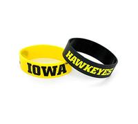 aminco NCAA Iowa Hawkeyes Silicone Rubber Bracelet, 2-Pack
