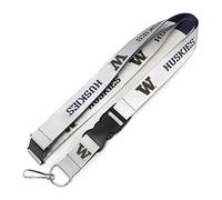 aminco NCAA Washington Huskies Reflective Lanyard, Silver, 36"