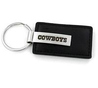 aminco NFL Dallas Cowboys Leather Keychain with Laser Engraved Logo