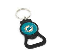 aminco NFL Miami Dolphins Bottle Opener Keychain, Black