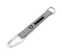 aminco NFL Oakland Raiders Carabiner Lanyard Keychain, Silver
