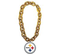 Aminco NFL Pittsburgh Steelers Printed Round Logo Fan Chain, Gold