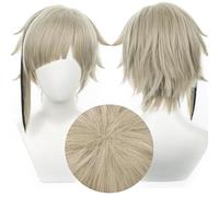 Amine Bungou Stray Dogs Cosplay Wig, Blonde Short Straight Hair Wigs with Bangs for Woman and Man Halloween, Comic Con, Cosplay Show
