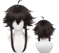 Amine Bungou Stray Dogs Cosplay Wig, Brown Short Straight Hair Wigs with Bangs for Woman and Man Halloween, Comic Con, Cosplay Show
