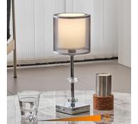 Amingulry Cordless Rechargeable Metal Table Lamp, Crystal Decor, Silver | 4000mAh Battery Operated, Stepless Dimmable LED Touch Beside Ambient Light, Portable for Bedroom Kitchen Restaurant Outdoor