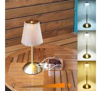 Amingulry Cordless Table Lamp, 4000mAh Rechargeable Battery Operated Lamp, 3 Color Modes & Stepless Dimmable LED Touch Lamp, Portable Retro Metal Beside Lamps for Bedroom Home Desk Restaurant(Gold)