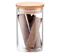 Aminno Kitchen Storage 300ml Glass Container Jar Glass Jar Borosilicate Storage Container With Bamboo Wooden Lid Food Rice Pasta Jars