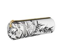 AMINNU Bamboo Tree Image Chinese Calligraphy Cylinder Pencil Case, Durable Pencil Case, Student Pencil Case, Zipper Pencil Case. Suitable for Schools and Offices, Unisex