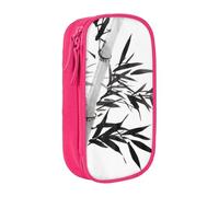 AMINNU Bamboo Tree Image Chinese Calligraphy Pencil Case, Multifunctional Pencil Case, Student Pencil Case, with Zipper Suitable for Schools and Offices, Unisex.