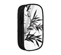 AMINNU Bamboo Tree Image Chinese Calligraphy Pencil Case, Multifunctional Pencil Case, Student Pencil Case, with Zipper Suitable for Schools and Offices, Unisex.