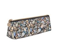AMINNU Beach Stones Pattern Pencil Case, Multifunctional Pencil Case, Student Pencil Case, with Zipper Suitable for Schools and Offices, Unisex