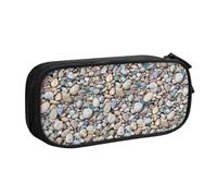 AMINNU Beach Stones Pattern Pencil Case, Multifunctional Pencil Case, Student Pencil Case, with Zipper Suitable for Schools and Offices, Unisex.