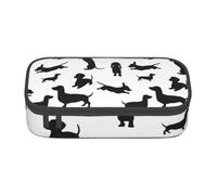 AMINNU Black Dogs Large Capacity Pencil Case, Multifunctional Pencil Case, Pencil Case for Teenagers, with Zipper, Suitable for Schools and Offices.