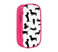 AMINNU Black Dogs Pencil Case, Multifunctional Pencil Case, Student Pencil Case, with Zipper Suitable for Schools and Offices, Unisex.