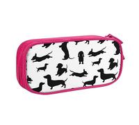 AMINNU Black Dogs Pencil Case, Multifunctional Pencil Case, Student Pencil Case, with Zipper Suitable for Schools and Offices, Unisex.
