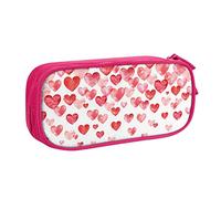 AMINNU Falling Red Hearts Pencil Case, Multifunctional Pencil Case, Student Pencil Case, with Zipper Suitable for Schools and Offices, Unisex.
