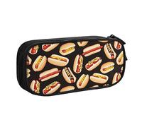 AMINNU Fun Food Hot Dogs Pencil Case, Multifunctional Pencil Case, Student Pencil Case, with Zipper Suitable for Schools and Offices, Unisex.