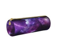 AMINNU Galaxy Starry Space Purple Starry Cylinder Pencil Case, Durable Pencil Case, Student Pencil Case, Zipper Pencil Case. Suitable for Schools and Offices, Unisex