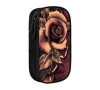 AMINNU Gothic Rose Pencil Case, Multifunctional Pencil Case, Student Pencil Case, with Zipper Suitable for Schools and Offices, Unisex.