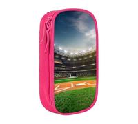 AMINNU Green Baseball Field Backdrop Pencil Case, Multifunctional Pencil Case, Student Pencil Case, with Zipper Suitable for Schools and Offices, Unisex.