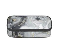 AMINNU Grey Marble Stripe Large Capacity Pencil Case, Multifunctional Pencil Case, Pencil Case for Teenagers, with Zipper, Suitable for Schools and Offices.