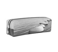Aminnu Grey Zen Stones Picture Pencil Case, Durable Pencil Case, Student Pencil Case, Zipper Pencil Case. Suitable for Schools and Offices, Unisex