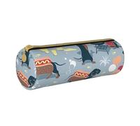 AMINNU Hot Dogs and Lemonade Cylinder Pencil Case, Durable Pencil Case, Student Pencil Case, Zipper Pencil Case. Suitable for Schools and Offices, Unisex
