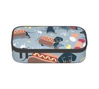 AMINNU Hot Dogs and Lemonade Large Capacity Pencil Case, Multifunctional Pencil Case, Pencil Case for Teenagers, with Zipper, Suitable for Schools and Offices.