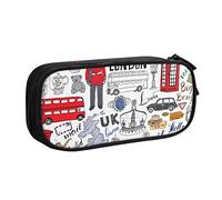 AMINNU I Love London Pencil Case, Multifunctional Pencil Case, Student Pencil Case, with Zipper Suitable for Schools and Offices, Unisex.