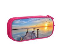 AMINNU Lake Under Sunset Pencil Case, Multifunctional Pencil Case, Student Pencil Case, with Zipper Suitable for Schools and Offices, Unisex.