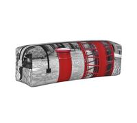 Aminnu London Red Telephone Booth Pencil Case, Durable Pencil Case, Student Pencil Case, Zipper Pencil Case. Suitable for Schools and Offices, Unisex