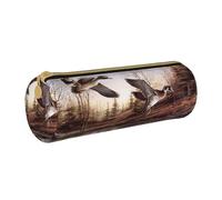 AMINNU Mallard Ducks Cylinder Pencil Case, Durable Pencil Case, Student Pencil Case, Zipper Pencil Case. Suitable for Schools and Offices, Unisex