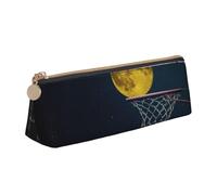 AMINNU Moon and Basketball Pencil Case, Multifunctional Pencil Case, Student Pencil Case, with Zipper Suitable for Schools and Offices, Unisex