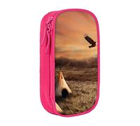 AMINNU Native American Tribes Pencil Case, Multifunctional Pencil Case, Student Pencil Case, with Zipper Suitable for Schools and Offices, Unisex.
