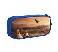 AMINNU Native American Tribes Pencil Case, Multifunctional Pencil Case, Student Pencil Case, with Zipper Suitable for Schools and Offices, Unisex.