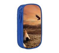 AMINNU Native American Tribes Pencil Case, Multifunctional Pencil Case, Student Pencil Case, with Zipper Suitable for Schools and Offices, Unisex.