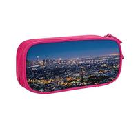 AMINNU Night in Los Angeles Pencil Case, Multifunctional Pencil Case, Student Pencil Case, with Zipper Suitable for Schools and Offices, Unisex.