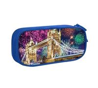AMINNU Night London Tower Bridge Pencil Case, Multifunctional Pencil Case, Student Pencil Case, with Zipper Suitable for Schools and Offices, Unisex.