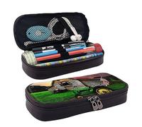 AMINNU Old Tractor Photo Farm Leather Pencil Case, Durable Pencil Case, Student Pencil Case, Zipper Pencil Case. Suitable for Schools and Offices, Unisex.