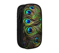 AMINNU Peacock'S Feather Pencil Case, Multifunctional Pencil Case, Student Pencil Case, with Zipper Suitable for Schools and Offices, Unisex.