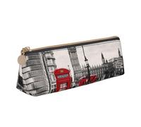 AMINNU Red Phone Booth London Street Pencil Case, Multifunctional Pencil Case, Student Pencil Case, with Zipper Suitable for Schools and Offices, Unisex