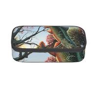AMINNU Safflower Flying Fish Large Capacity Pencil Case, Multifunctional Pencil Case, Pencil Case for Teenagers, with Zipper, Suitable for Schools and Offices.