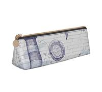 AMINNU Sail Boat Compass Pencil Case, Multifunctional Pencil Case, Student Pencil Case, with Zipper Suitable for Schools and Offices, Unisex