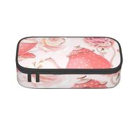 AMINNU Tea Cups with Roses Romantic Shabby Large Capacity Pencil Case, Multifunctional Pencil Case, Pencil Case for Teenagers, with Zipper, Suitable for Schools and Offices.