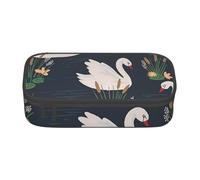 AMINNU White Swans On The Lake Large Capacity Pencil Case, Multifunctional Pencil Case, Pencil Case for Teenagers, with Zipper, Suitable for Schools and Offices.