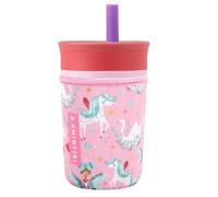 Amintiri Cute Sleeve for Owala Kids 12oz, Neoprene Cover Compatible with Owala Kids Insulation Stainless Steel Tumbler, Water Bottle Scratch Resistant Sleeve for Boys Girls to School (Wizard Castle)