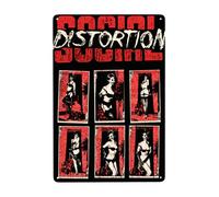 AMIOUDR Vintage Metal Tin Sign Social Rock Distortion Band Wall Decor Art Poster for Bar Living Room Home Decor Prints 8 X 12 Inches