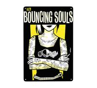 AMIOUDR Vintage Metal Tin Sign The Bouncing Rock Souls Band Wall Decor Art Poster for Bar Living Room Home Decor Prints 8 X 12 Inches, White